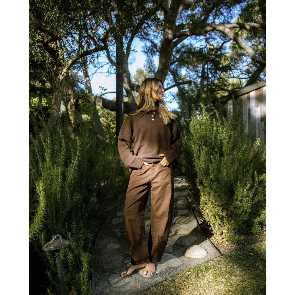 Parke Womens Cotton Twill Horseshoe Barrel Leg Pants Chocolate Brown‎ Size 24